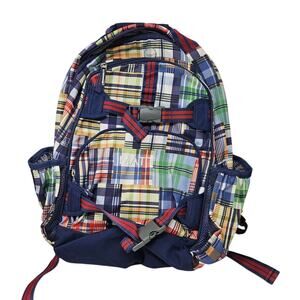 Pottery Barn Kids Madras Plaid Matt Personalized Backpack School Embroidered